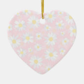 Classy White Daisy Flowers botanisch roze design Keramisch Ornament (Voorkant)