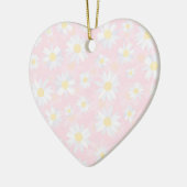 Classy White Daisy Flowers botanisch roze design Keramisch Ornament (Links)