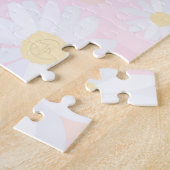 Classy White Daisy Flowers botanisch roze design Legpuzzel (Zijkant)