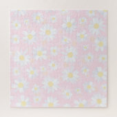 Classy White Daisy Flowers botanisch roze design Legpuzzel (Verticaal)