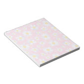 Classy White Daisy Flowers botanisch roze design Notitieblok (Schuin)