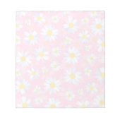 Classy White Daisy Flowers botanisch roze design Notitieblok (Voorkant)