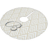 Classy White Deco Arrows & Beige Family Initiaal Kerstboom Rok (Gekanteld)