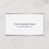 Classy White Diamond Grid Pattern Visitekaartje (Voorkant)