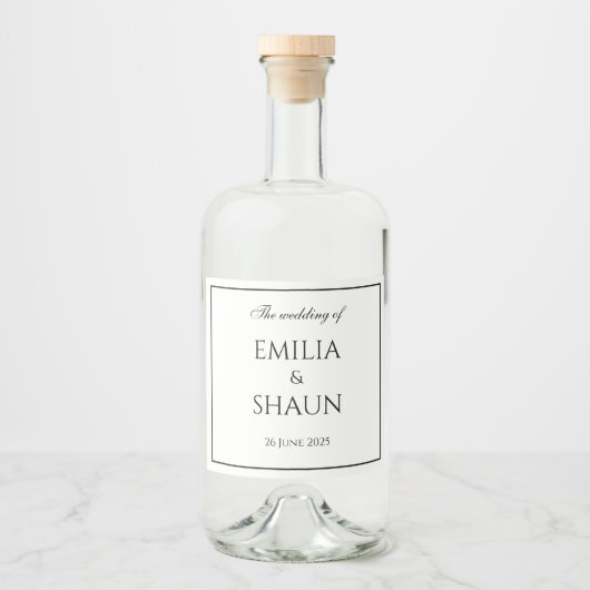 Classy White en Black Liquor Labels Likeurfles Etiket (Voorkant)