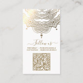 Classy White en Gold Mandala Veroorzaakt Kaarten Visitekaartje (Achterkant)