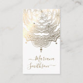 Classy White en Gold Mandala Veroorzaakt Kaarten Visitekaartje (Voorkant)