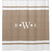 Classy White Faux Burlap Clean White Borders Douchegordijn (Voorkant)