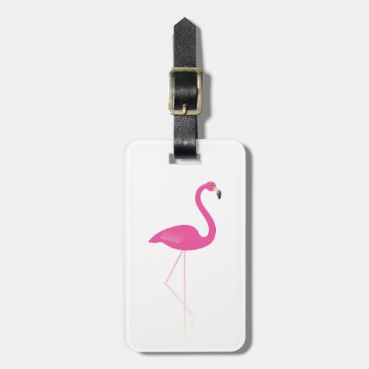 Classy White Flamingo Bagagelabel (Voorkant verticaal)