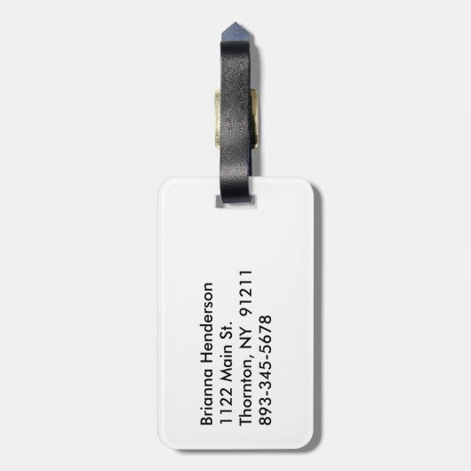 Classy White Flamingo Bagagelabel (Achterkant verticaal)