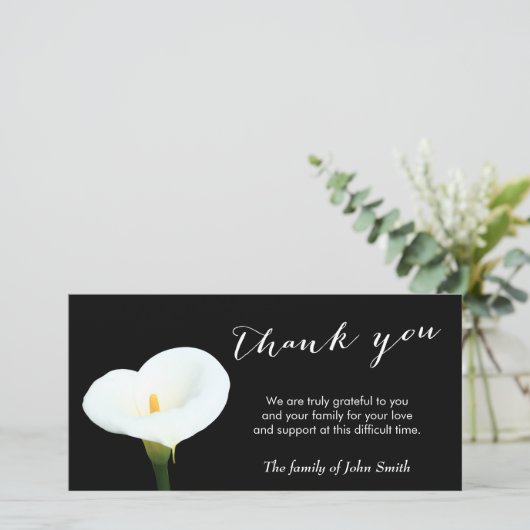 Classy White Flower Funeral Bedankt (Staand voorkant)