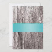 Classy White Frangipani Blue Beach Wedding Kaart (Achterkant)