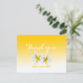 Classy White Frangipani Theme Bedankt Briefkaart (Staand voorkant)