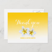 Classy White Frangipani Theme Bedankt Briefkaart (Voorkant / Achterkant)