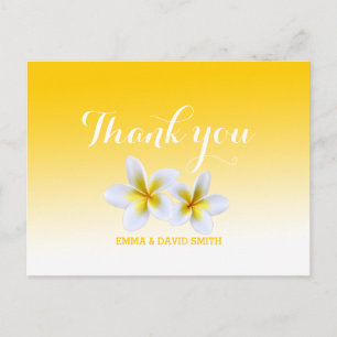Classy White Frangipani Theme Bedankt Briefkaart