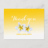Classy White Frangipani Theme Bedankt Briefkaart (Voorkant)