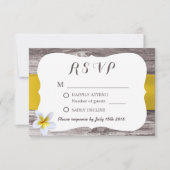Classy White Frangipani Theme Weddenschap RSVP (Voorkant)