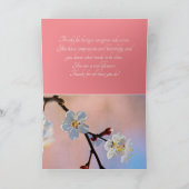 Classy White Japanse abrikozenbloemen Bedankkaart (Binnen)