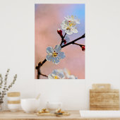 Classy White Japanse abrikozenbloemen Poster (Keuken)