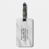 Classy White Leather Monogram Initiaal Bagagelabel (Achterkant verticaal)