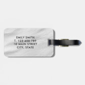 Classy White Leather Monogram Initiaal Bagagelabel (Achterkant horizontaal)