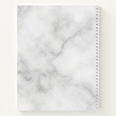 Classy White Marble - gepersonaliseerd monogram en Notitieboek (Achterkant)