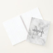 Classy White Marble - gepersonaliseerd monogram en Notitieboek (Binnen)