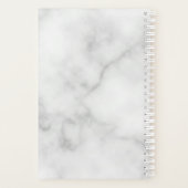 Classy White Marble - gepersonaliseerd monogram en Planner (Achterkant)