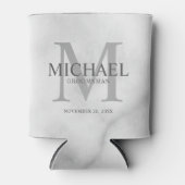 Classy White Marble Personalized Groomsmen Blikjeskoeler (Voorkant)