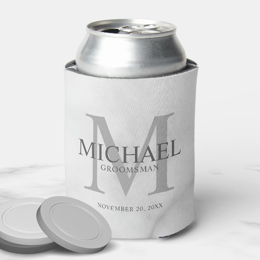 Classy White Marble Personalized Groomsmen Blikjeskoeler
