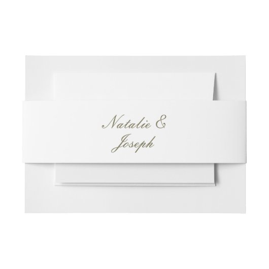 Classy White Olive Green Old Money Fancy Wedding Uitnodigingen Wikkel (Voorkant Voorbeeld)