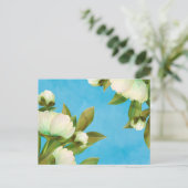 Classy White Peonies Floral Bouquet Briefkaart (Staand voorkant)