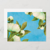 Classy White Peonies Floral Bouquet Briefkaart (Voorkant / Achterkant)