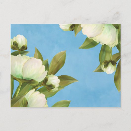 Classy White Peonies Floral Bouquet Briefkaart (Voorkant)