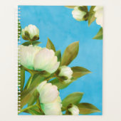 Classy White Peonies Floral Bouquet Planner (Voorkant)