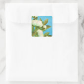Classy White Peonies Floral Bouquet Vierkante Sticker (Tas)