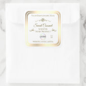 Classy White Product Label Goud Lijst met Logo (Tas)