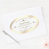Classy White Product Label Goud Lijst Roos (Envelop)