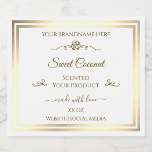 Classy White Product Label Goud Lijst Roos Likeurfles Etiket