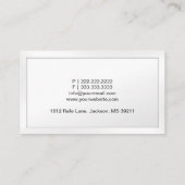 Classy White Registered Psycholoog Visitekaartje Informatiekaartje (Achterkant)