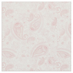 Classy White Rose Gold Glitter Paisley Floral Stof
