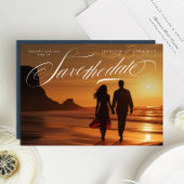 Classy White Script Fotobruiloft Save The Date