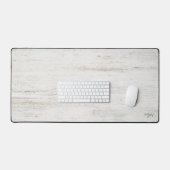 Classy White Wood Grain met Initialen Bureaumat (Keyboard & Muis)