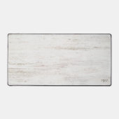 Classy White Wood Grain met Initialen Bureaumat (Voorkant)
