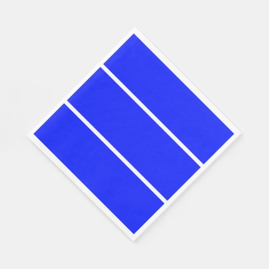 Classy Wide Bright Royal Blue Slim White Stripes Servet (Hoek)