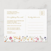 Classy Wildflower Garden Wreath Save the Date Aankondigingskaart (Achterkant)