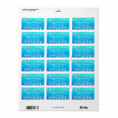 Classy Winter Blue Bloeit Adreslabel Etiket (Full Sheet)