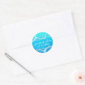 Classy Winter Blue Flourishes Bewaar de datumzegel Ronde Sticker (Envelop)