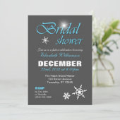 Classy Winter met Blue Bridal Shower Uitnodigingen (Staand voorkant)