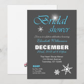 Classy Winter met Blue Bridal Shower Uitnodigingen (Voorkant / Achterkant)